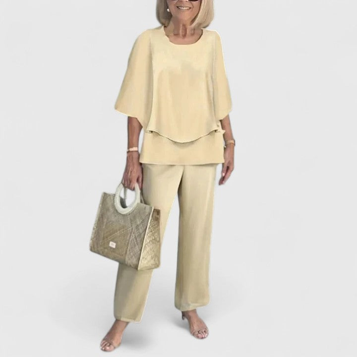 Fern | Women's Casual Floral Print Top and Wide-Leg Pants Set