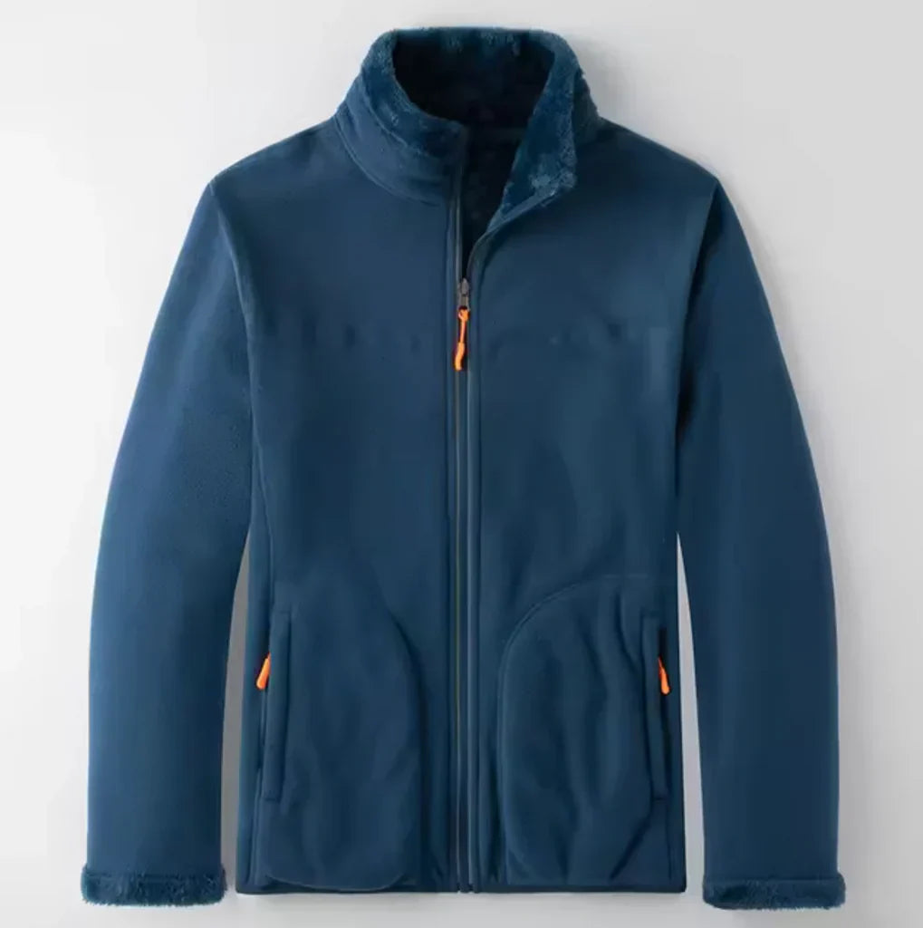 Men's fleece full-zip jacket with plush lining, versatile everyday outerwear for cool weather