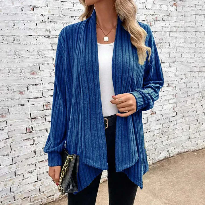 Women's relaxed fit soft knit open front cardigan neutral tone everyday layering essential
