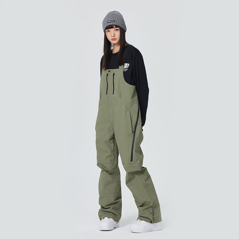 Women's navy blue snow overall pants 10K waterproof breathable with adjustable suspenders ski bib