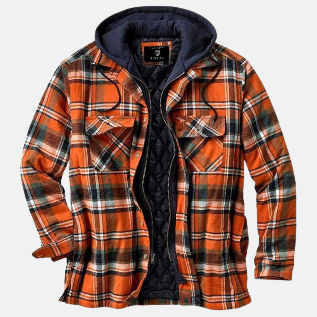 Men's quilted flannel shirt jacket rugged layered style with cozy quilted warmth for outdoor adventures