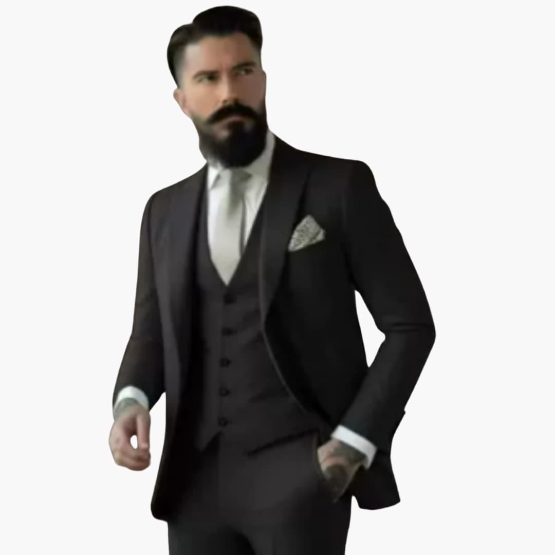 Men's navy double breasted suit premium slim fit elegant classic design for formal events