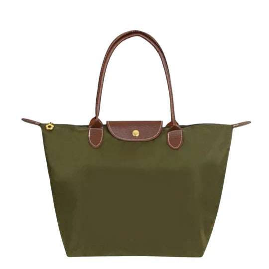 Structured black faux-leather luxury handle bag with clean silhouette for chic professional style