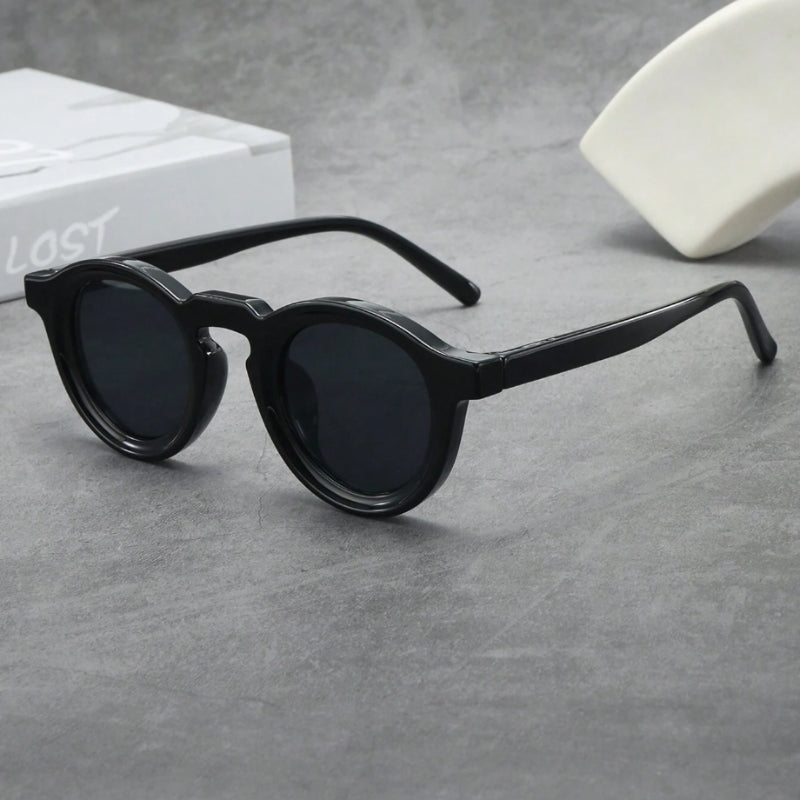 Retro round acetate sunglasses UV400 protection vintage-inspired frame durable premium eyewear