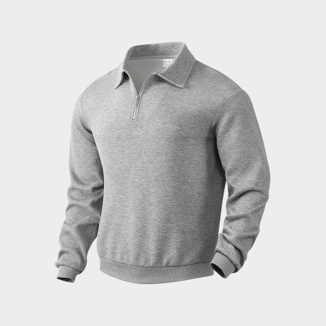 Vince men's textured half-zip sweater neutral tone casual pullover with adjustable collar everyday style