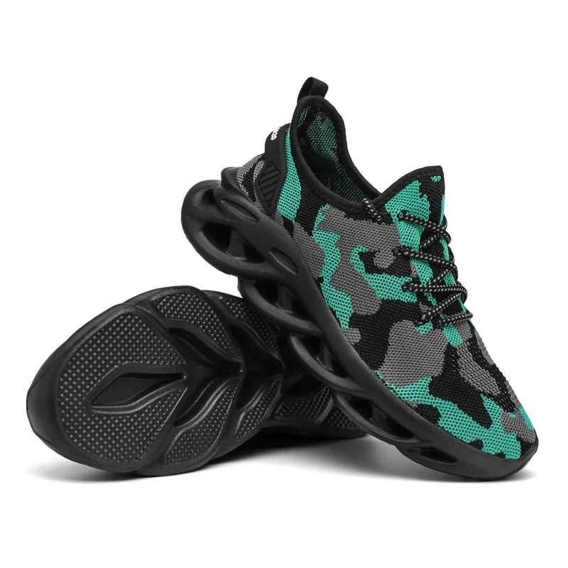 Nitro camo-knit athletic sneaker ultralight performance trainer with energy return shock-absorbing sole