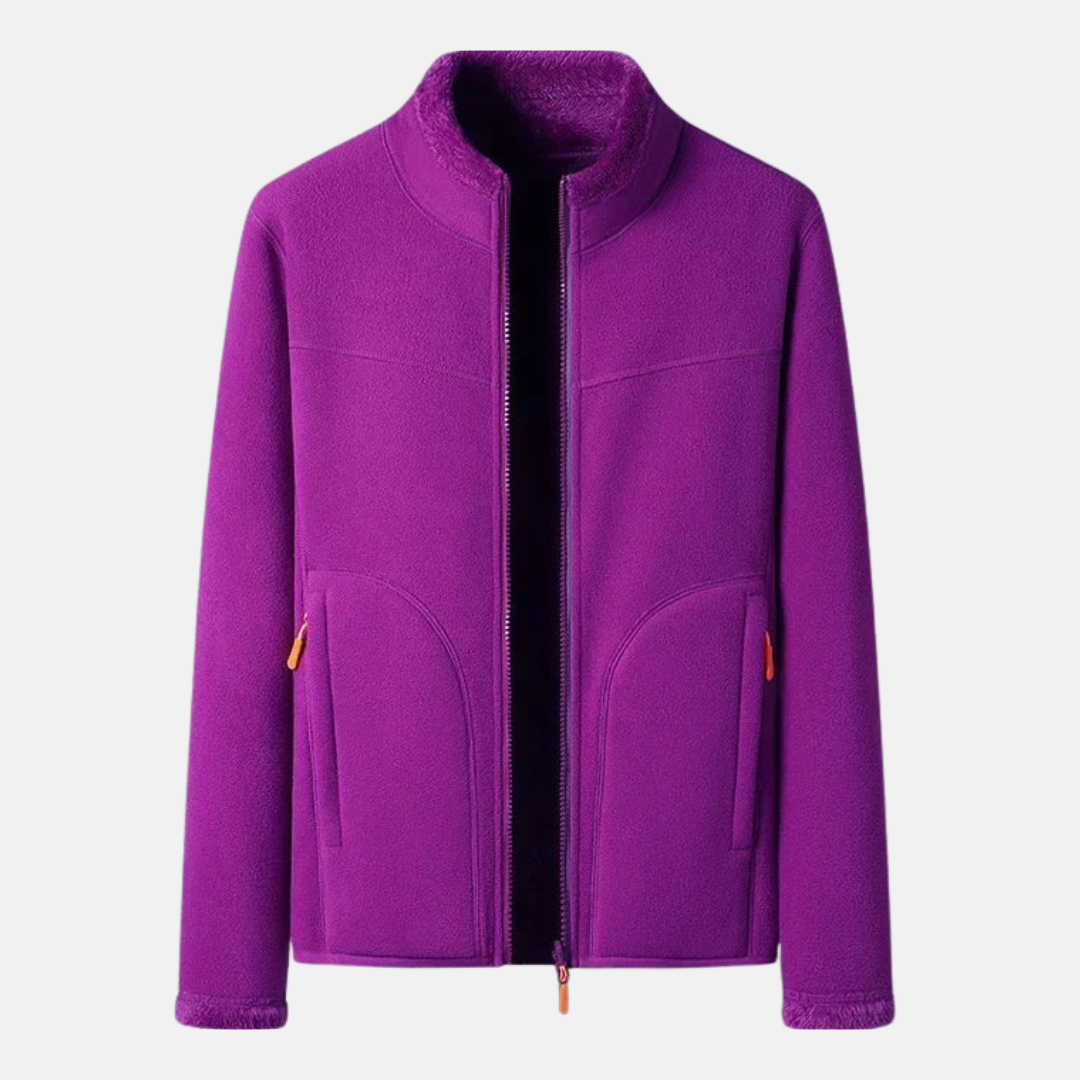 Women's regular fit fleece lined zip jacket cozy warmth functional everyday winter layer
