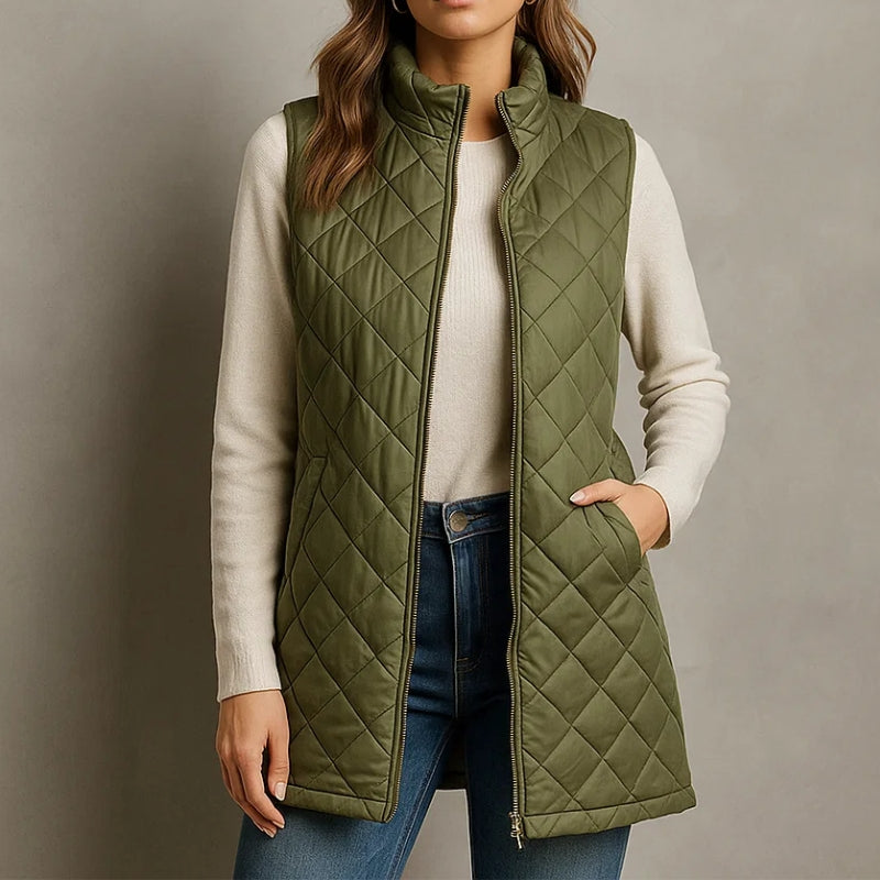 Roselawn quilted vest lightweight brushed lining structured silhouette for active outdoor layering