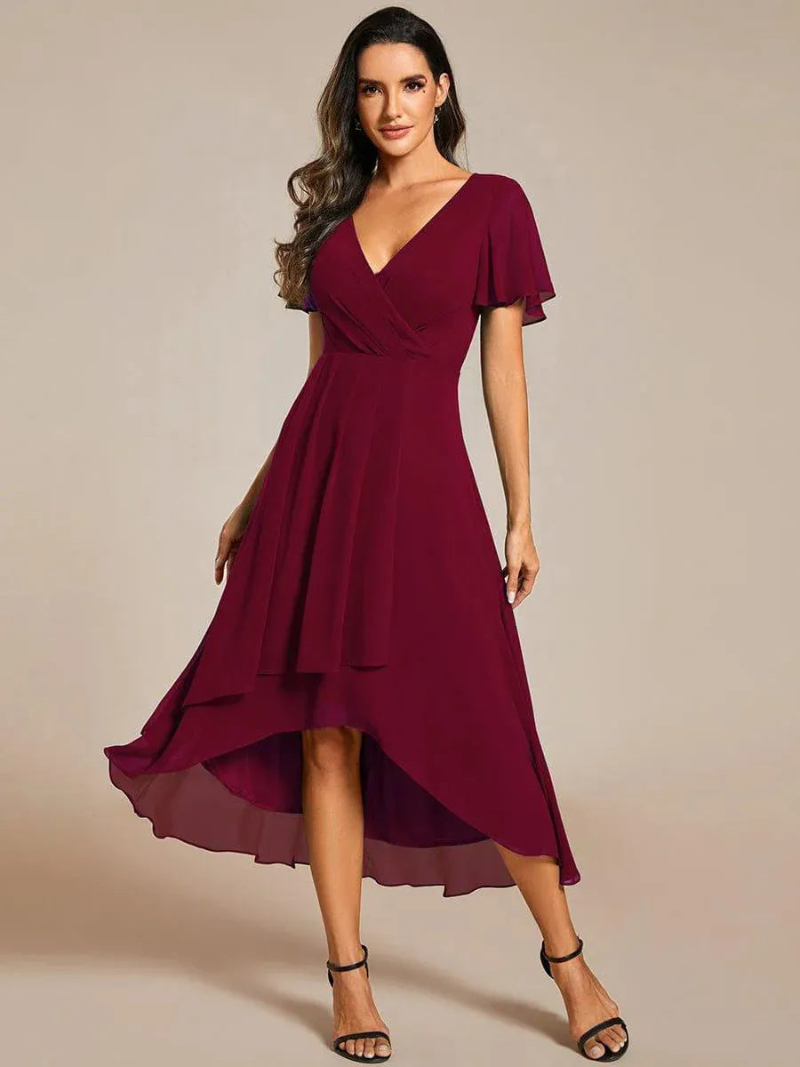 Morgan silk chiffon A-line dress high-waist silhouette for weddings and evening events
