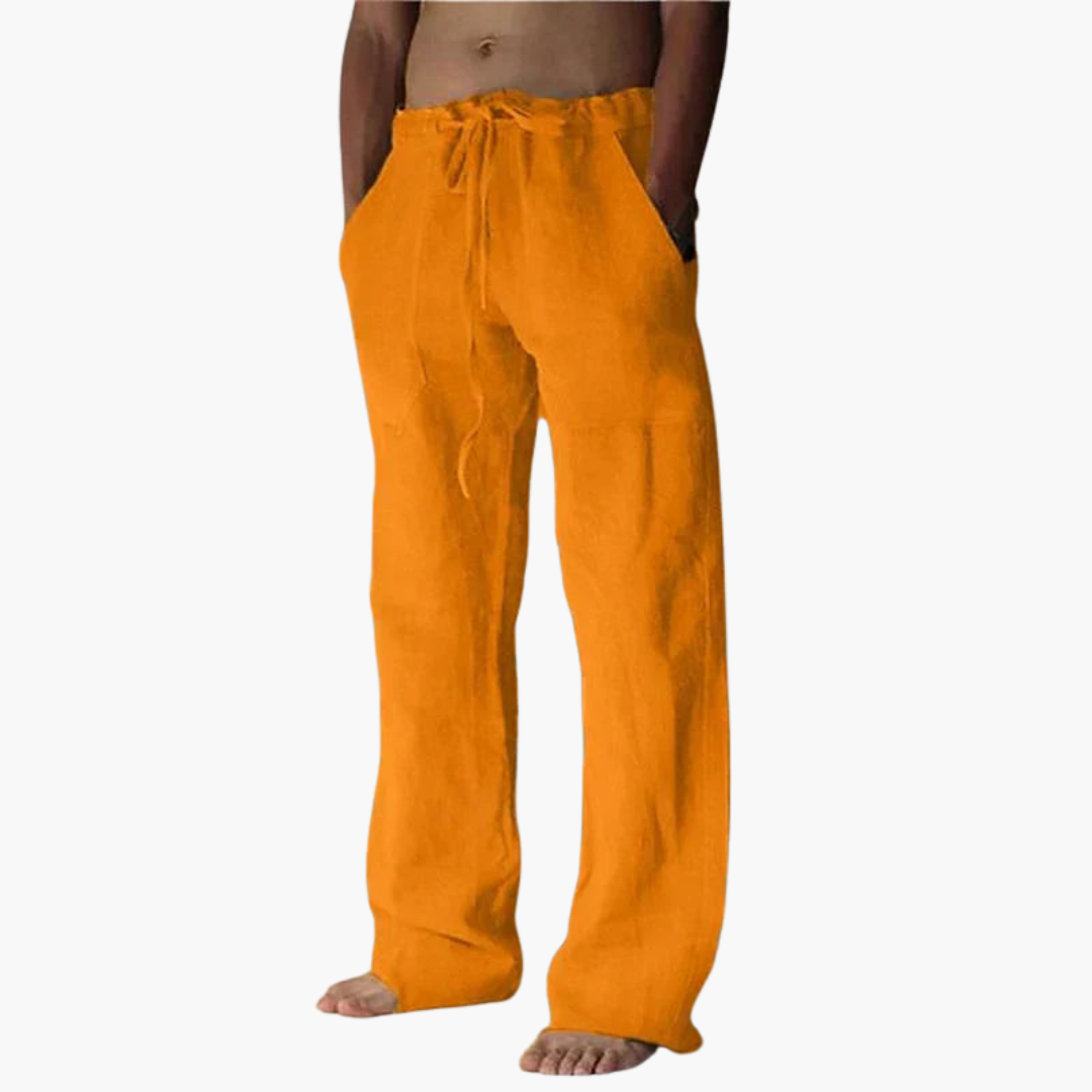 Men's lightweight relaxed fit casual pants, breathable fabric, loose cut for unrestricted everyday comfort