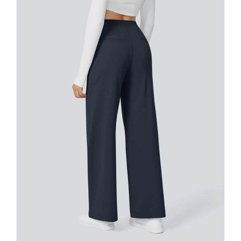 Pallo high-waisted wide-leg work pants with front pleats for a polished professional look