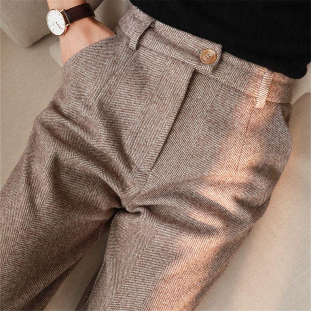 Men's tailored ankle-length dress pants slim fit spring office casual versatile comfort trousers