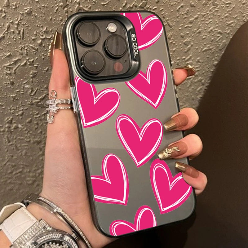 Sketch Heart iPhone case bold heart pattern reflective surface drop protection fashion-forward design