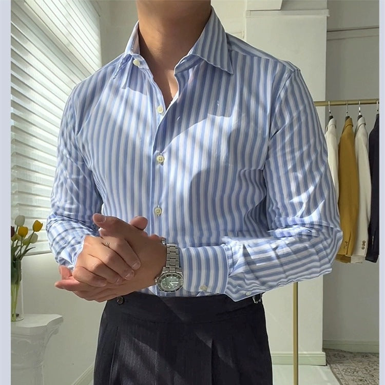 Sjaak Classic slim fit long sleeve shirt men breathable cotton blend refined silhouette