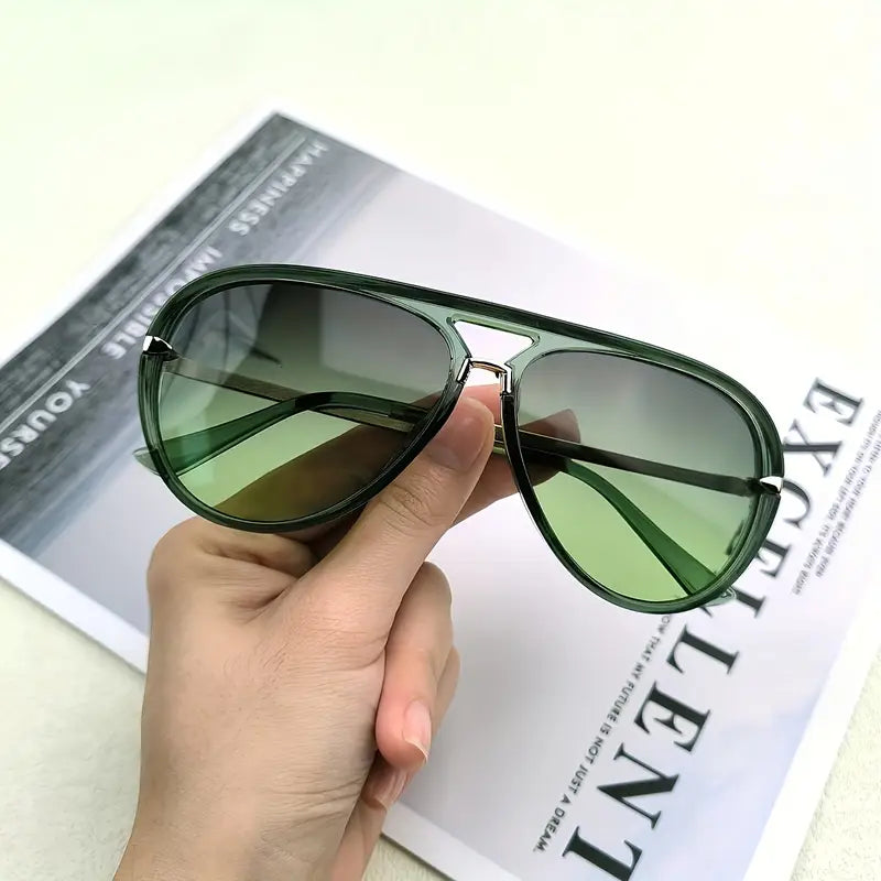 Eros oversized aviator sunglasses unisex bold frame UV400 tinted lenses metal accents lightweight