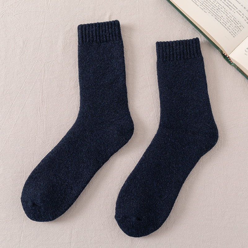 Warm unisex premium wool socks in neutral tones, cozy knit design for everyday home and leisure comfort