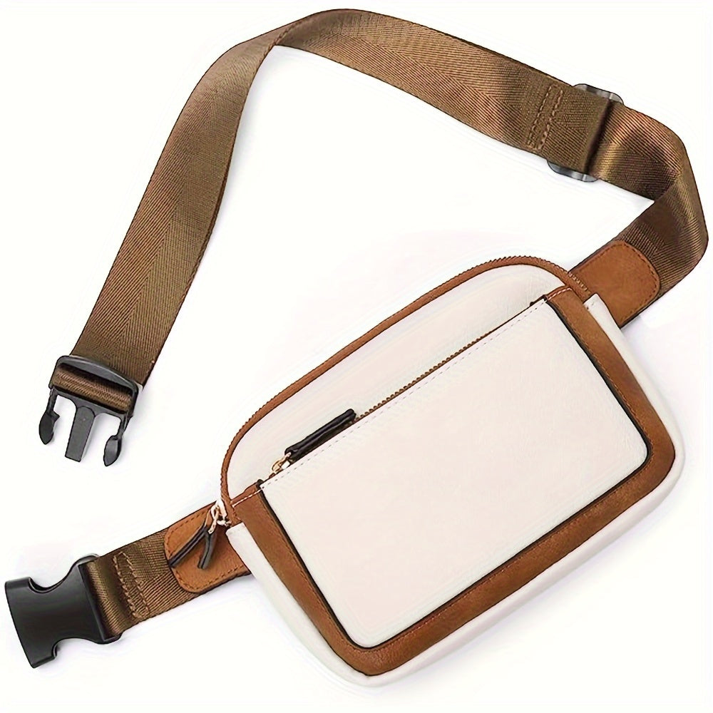 Debbie vegan leather belt bag compact crossbody with zippered compartments hands-free women