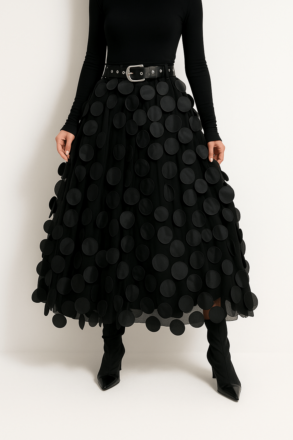 Women's A-line midi skirt flowing silhouette lightweight fabric flattering cut all-day comfort