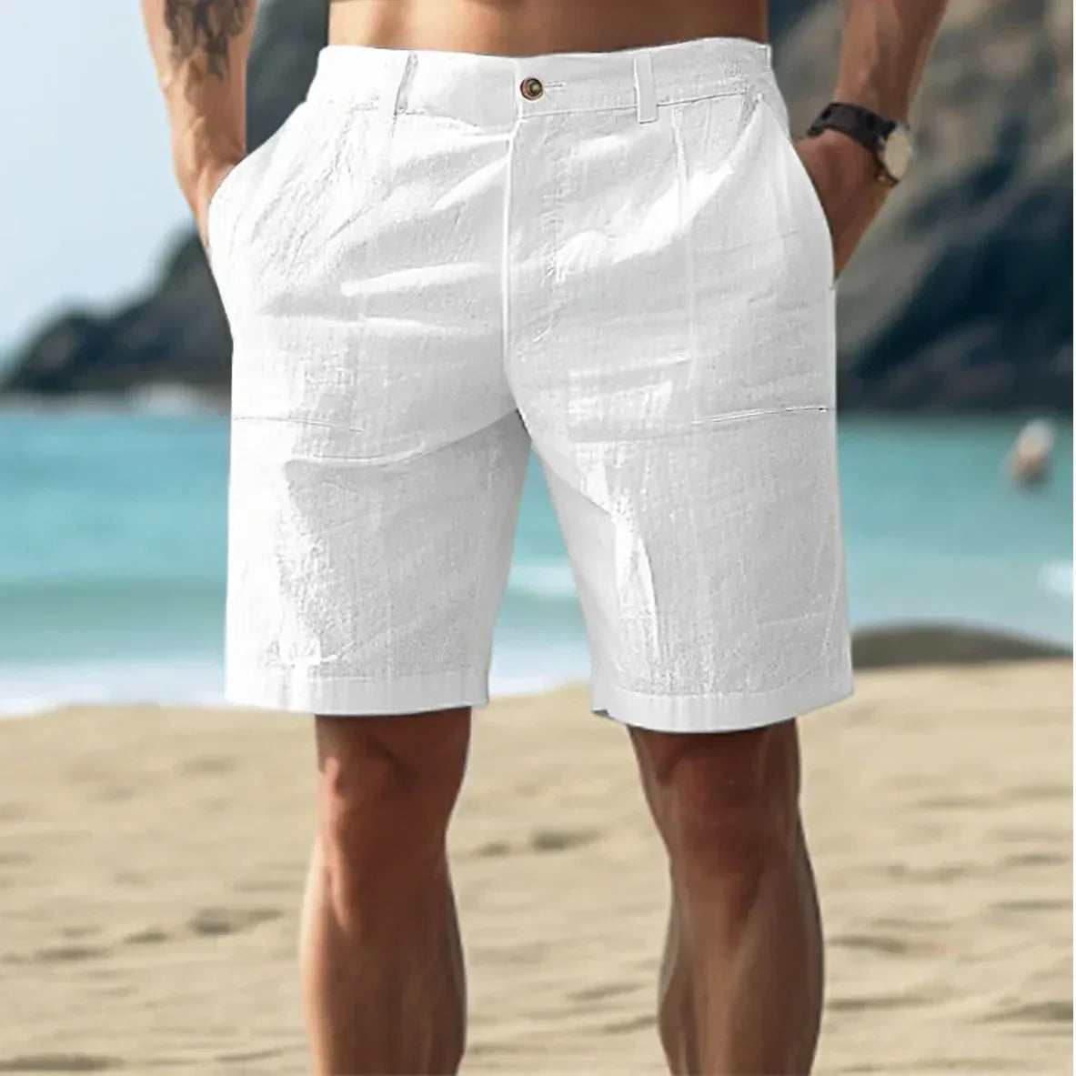 Men's Daniel relaxed-fit linen blend shorts breathable lightweight casual summer style