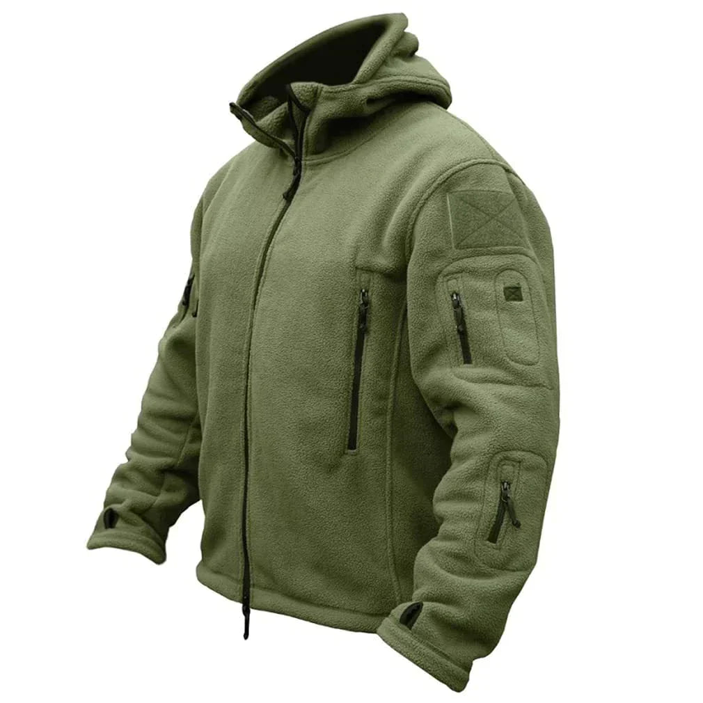 Alan tactical hooded jacket in durable weatherproof fabric, robust hood design for outdoor performance
