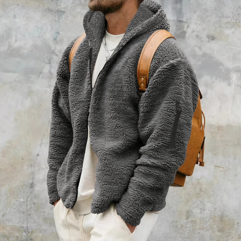 Wikel beige sherpa jacket cozy everyday casual wear trendy fit durable plush fabric