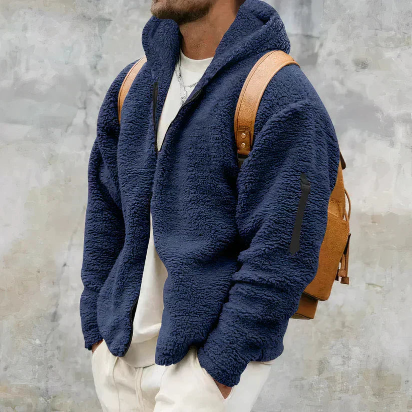 Wikel beige sherpa jacket cozy everyday casual wear trendy fit durable plush fabric
