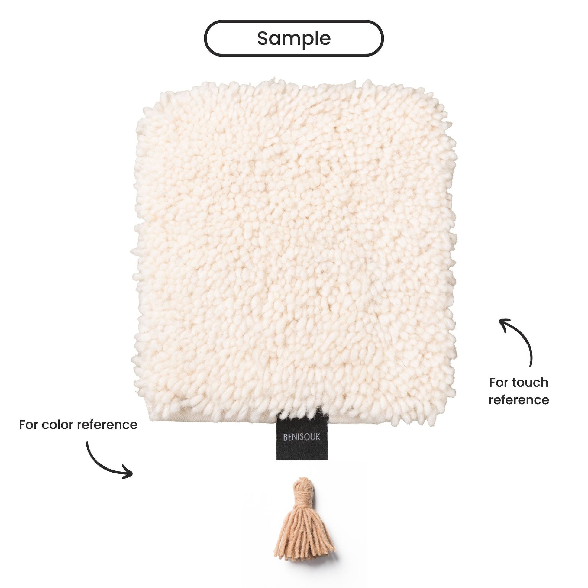 Handmade Beni Ourain shag Moroccan wool rug in natural ivory with geometric patterns for elegant home decor