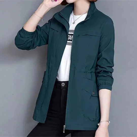 Brooklyn women's relaxed fit waterproof trench coat with adjustable waist for stylish all-weather wear