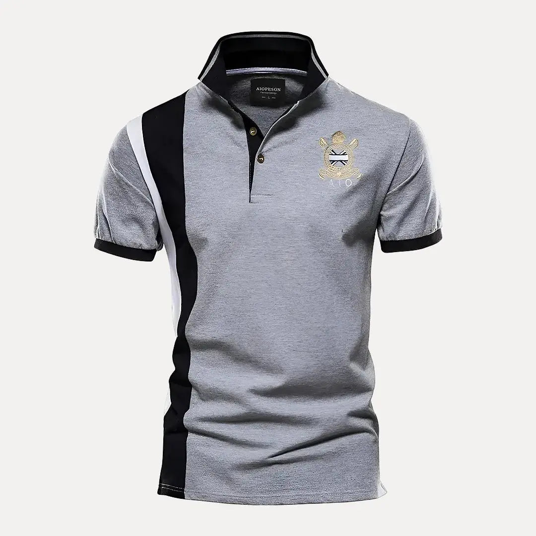 Aaron Knox men's polo shirt in bold color, classic fit, soft premium fabric with embroidered detail
