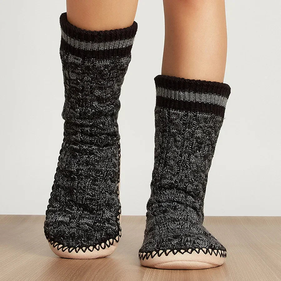 Ultra plush lounge slippers warm non-slip sole cozy sock-like fit for winter nights