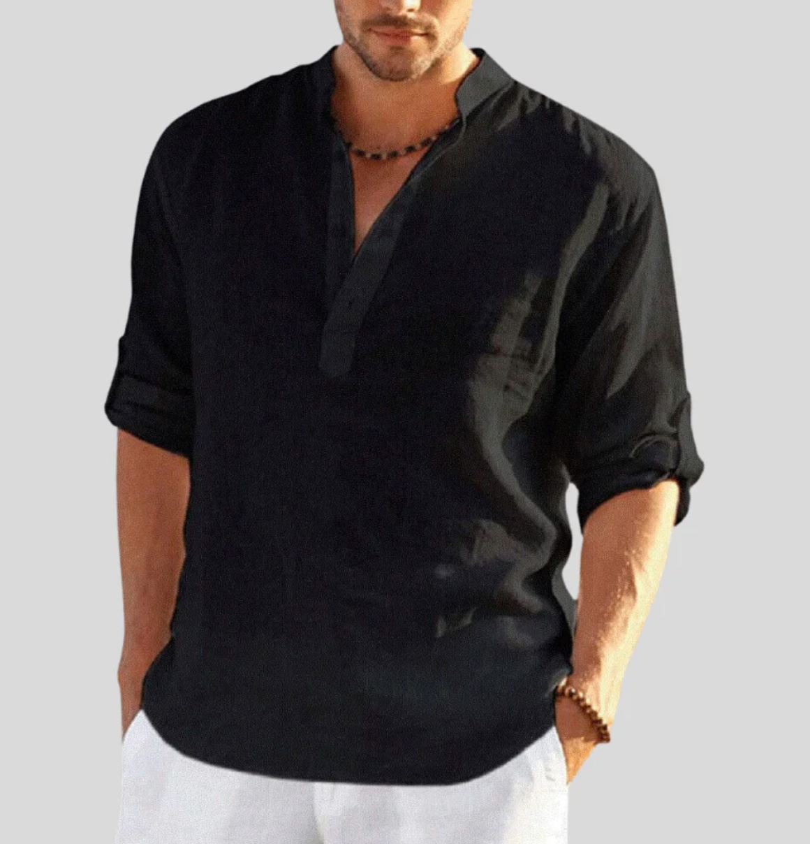 Thomas men's lightweight linen shirt, breathable everyday style with timeless elegant cut