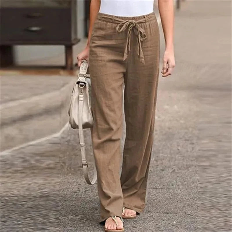 Ilnara unisex stretch linen pants, lightweight breathable linen-blend, relaxed polished fit for all-day comfort