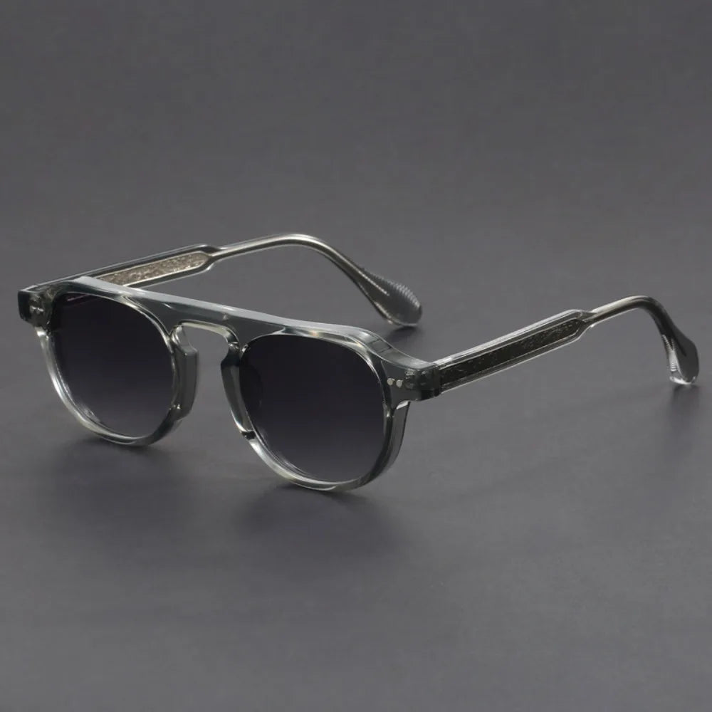 Bold acetate retro panto sunglasses with UV defense lenses and vintage streetwear silhouette