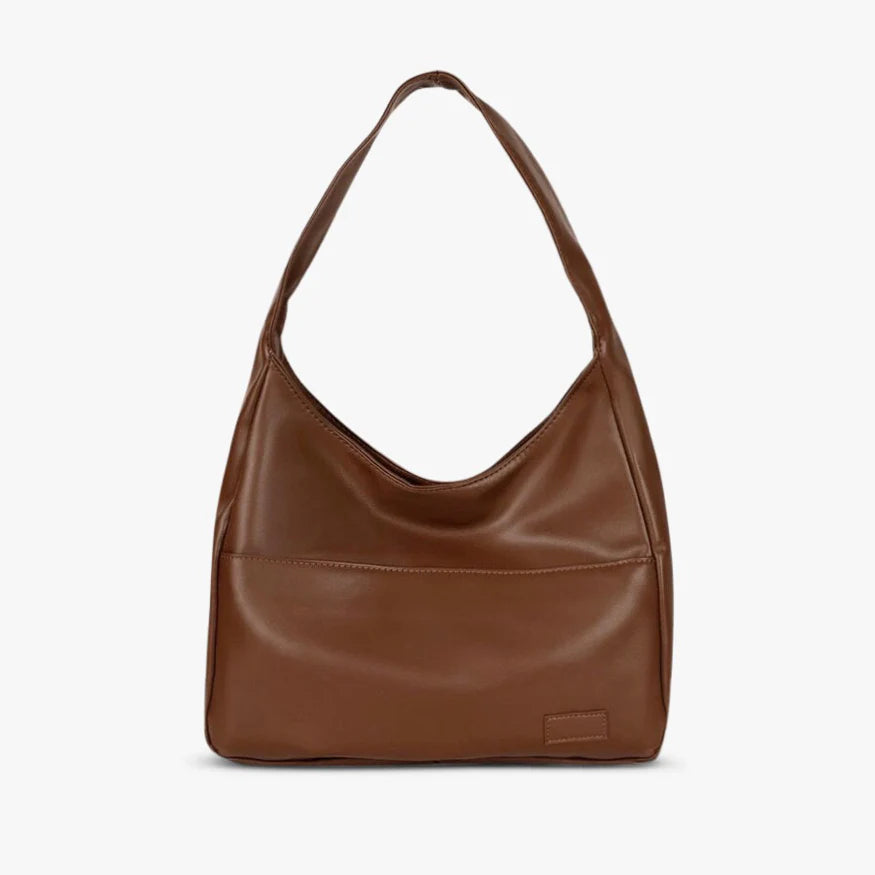 Women's minimalist smooth leather shoulder handbag elegant day-to-night versatile structured silhouette
