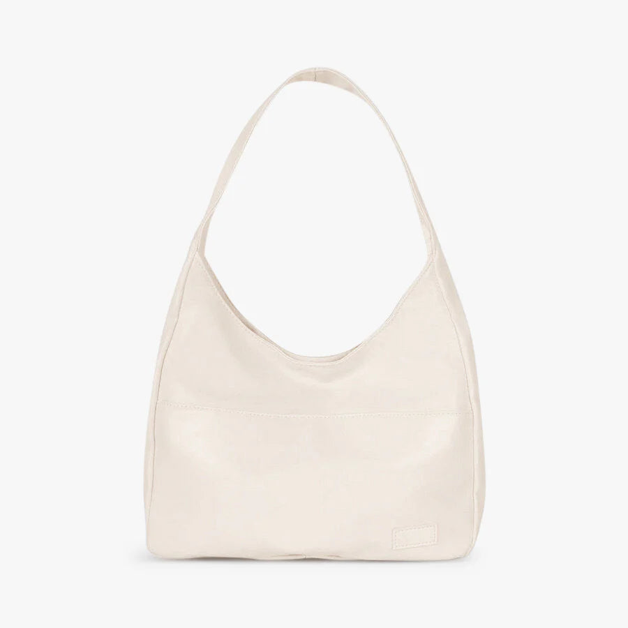 Women's smooth leather minimalist shoulder bag, elegant day-to-night versatile silhouette