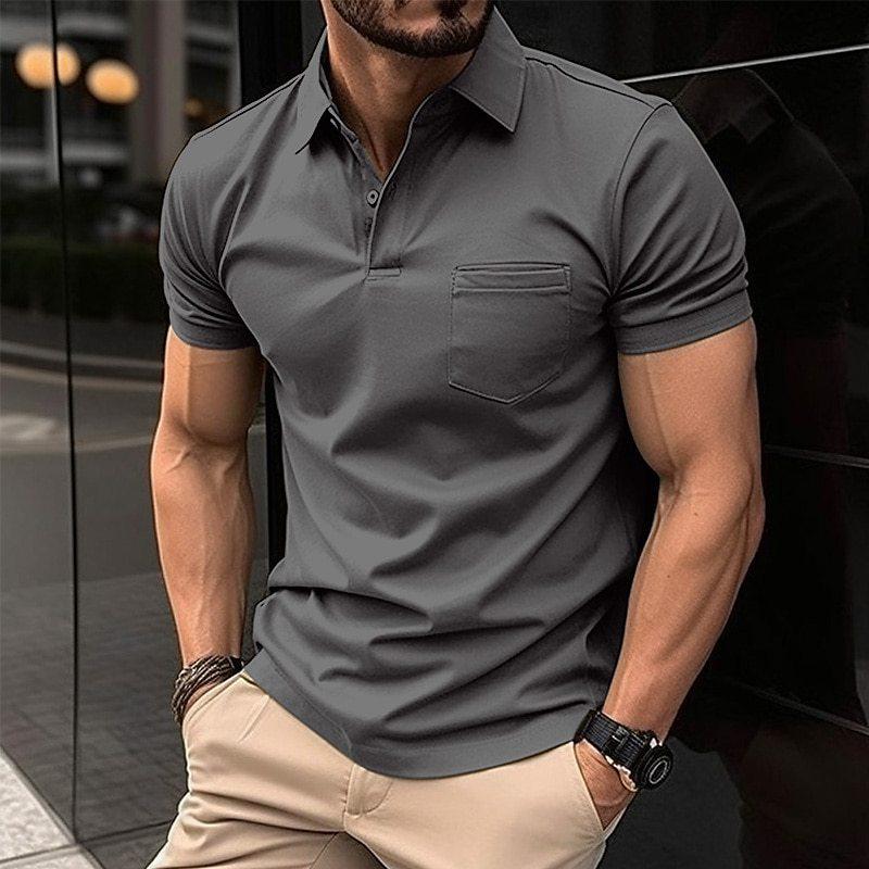 Men's classic polo shirt in premium fabric, slim fit with ribbed collar and everyday versatile style