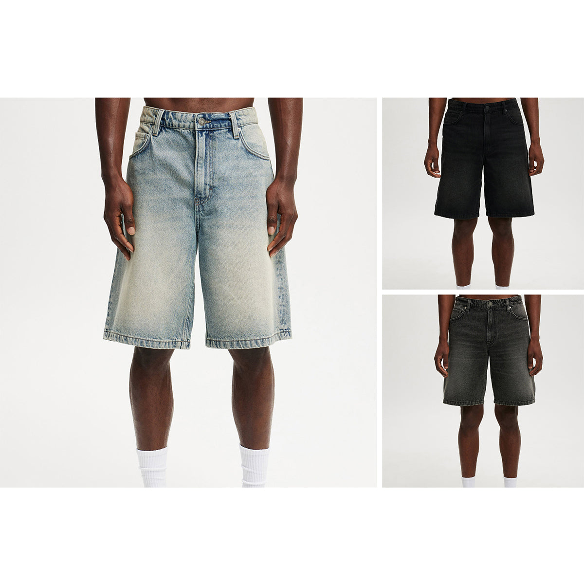 Alessandro Veneti Easy Rider men's relaxed fit denim shorts in classic blue with loose silhouette