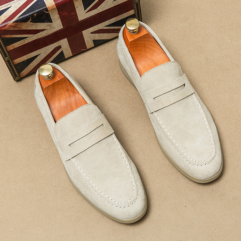 Alessandro Veneti men's brown suede loafers elegant slip-on with cushioned insole timeless craftsmanship