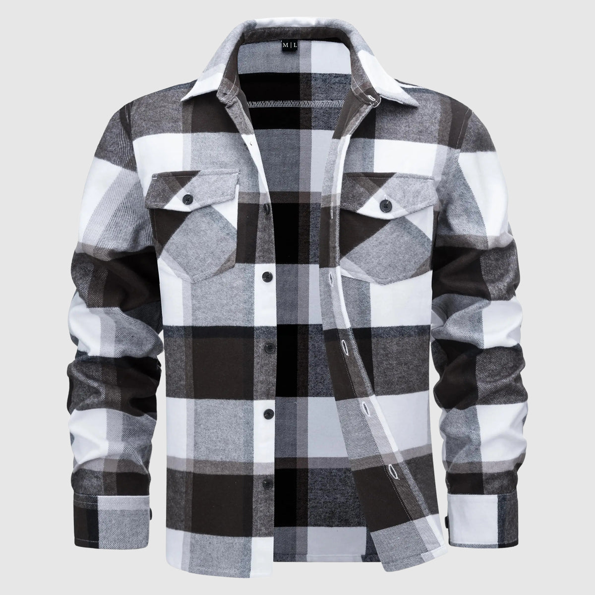 Alessandro Veneti metro check flannel shirt, cozy cotton-poly blend with classic button-up collar