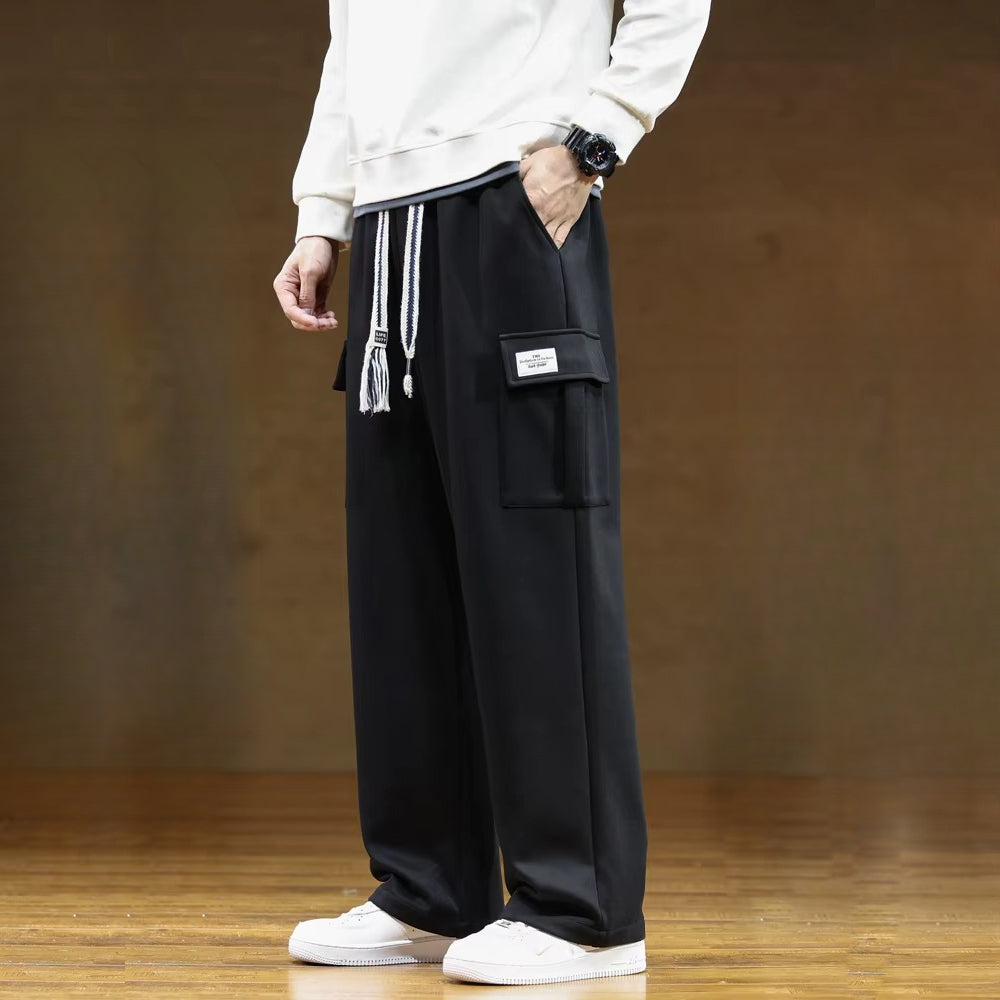 Alessandro Veneti olive cargo trousers relaxed athletic cut with rugged tactical side pockets