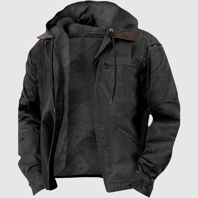 Alessandro Veneti Shield soft hooded jacket ultra-warm faux shearling lined poly-blend for cold weather