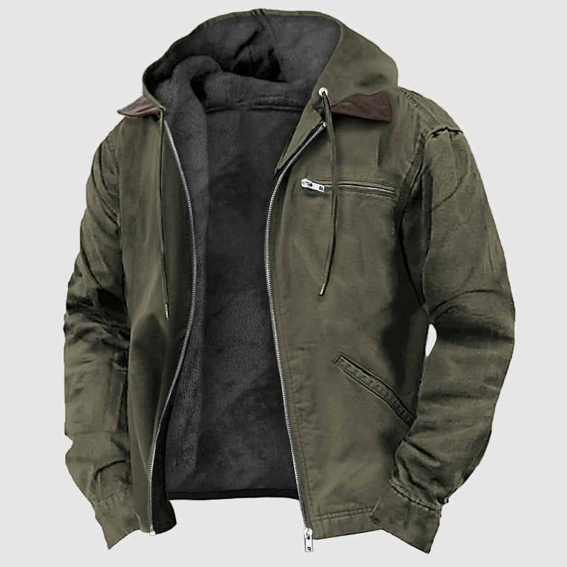 Alessandro Veneti Shield soft hooded jacket ultra-warm faux shearling lined poly-blend for cold weather