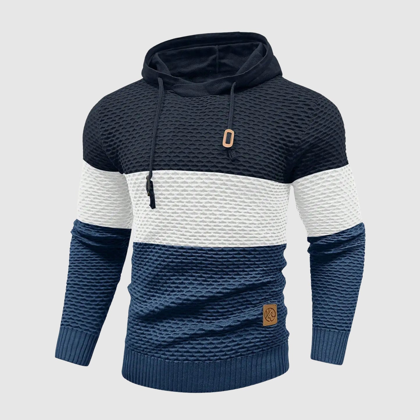 Men's triple-tone knit pullover sweater with HeatLock insulation, slim cold-weather fit by Alessandro Veneti