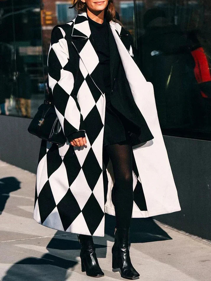 Alessia elegant wool coat long sleeves classic lapels timeless warm women outerwear