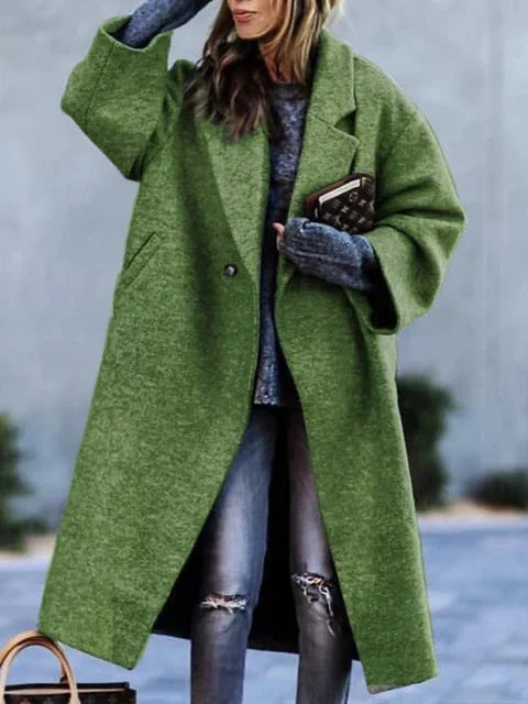 Alessia elegant wool coat long sleeves classic lapels timeless warm women outerwear