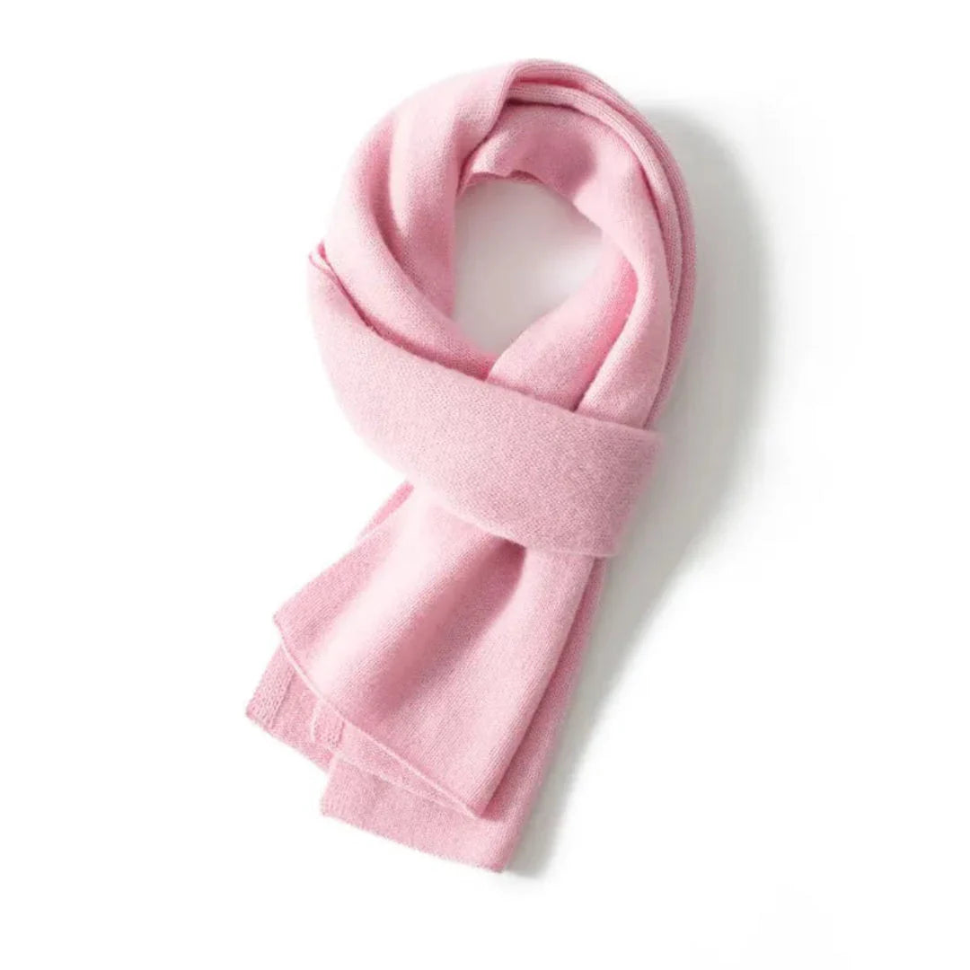 Women's ivory cashmere scarf lightweight minimalist wrap ultra-soft luxury cold weather accessory