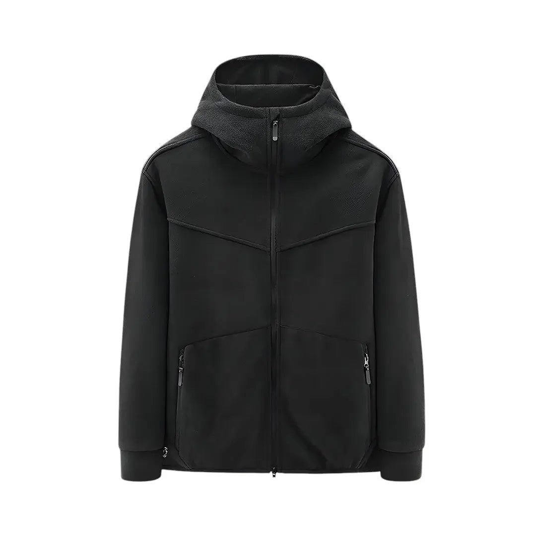 Sage green relaxed-fit fleece-lined hoodie with cozy alpine style for outdoor adventures