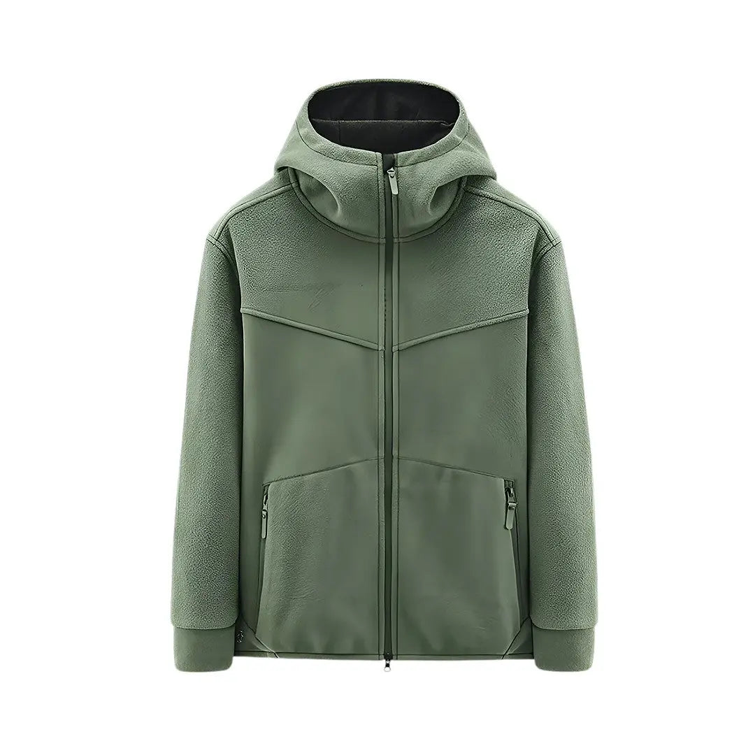 Navy blue relaxed-fit outdoor hoodie with cozy fleece lining for all-day warmth and adventure