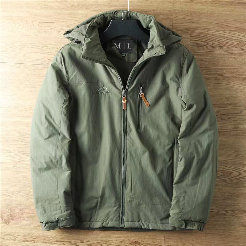 Felix Grant Alpine Shield navy waterproof insulated jacket with removable hood for outdoor adventures