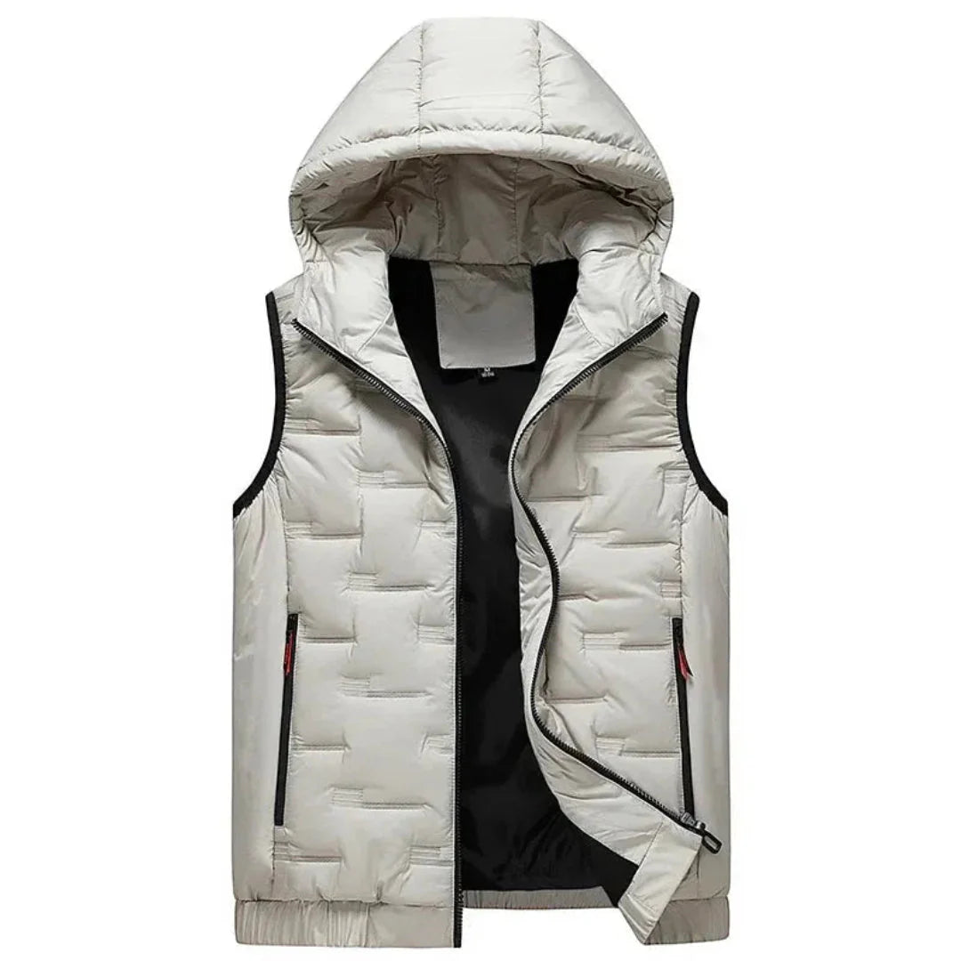 Amber hooded down vest water-resistant shell lightweight insulation outdoor adventure warmth